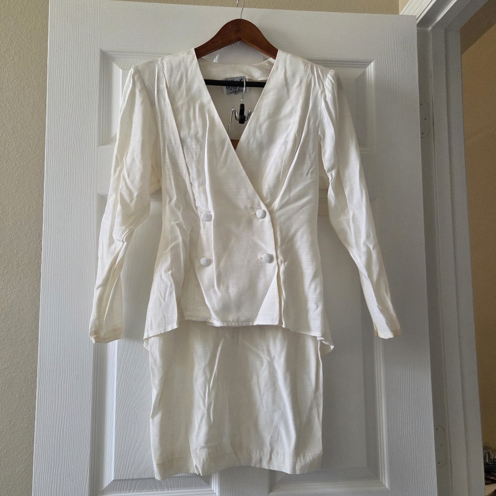 Double-Breasted Blazer & Skirt Set